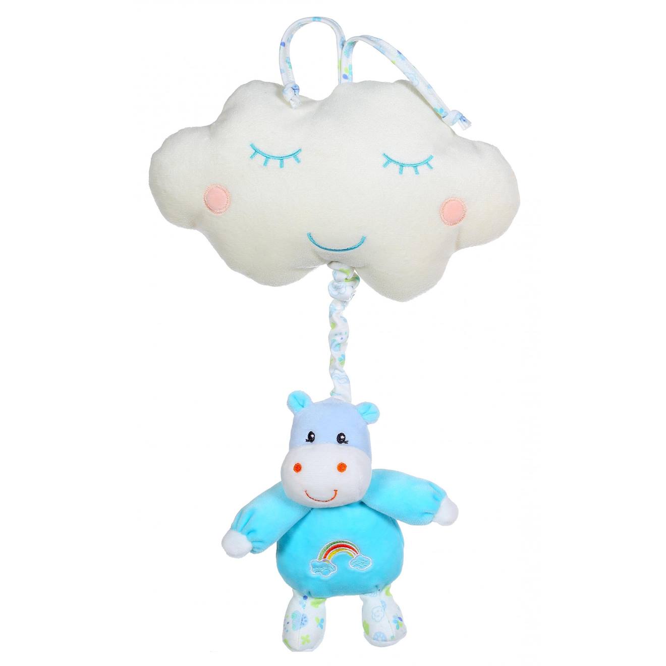 Boîte À Musique Rainbow Hippopotame - 32 Cm Bleu