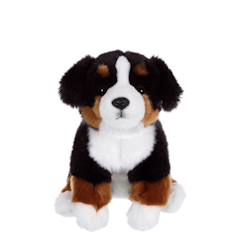 Jouet-Premier âge-Peluche - chien réaliste assis, bouvier bernois  25 cm