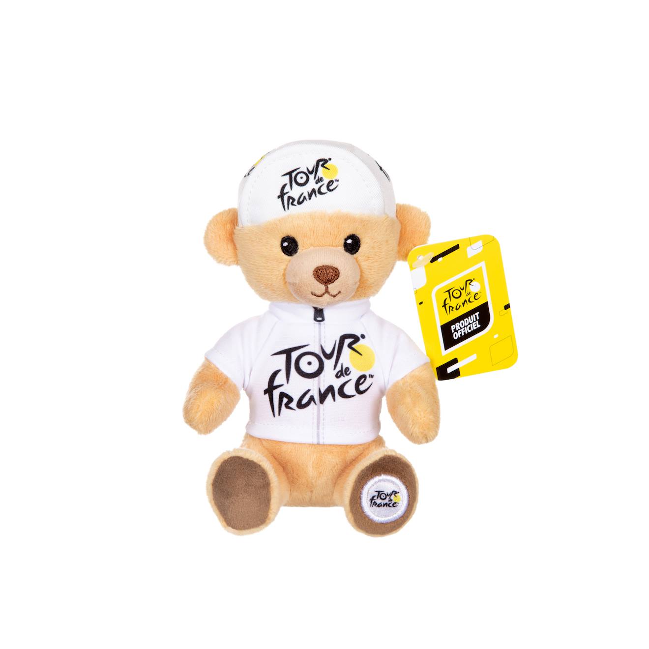 Peluche - Peluche Officielle Ours Tour De France - Maillot Et Casquette Meilleur Jeune Vainqueur Blanc - 15 Cm Blanc