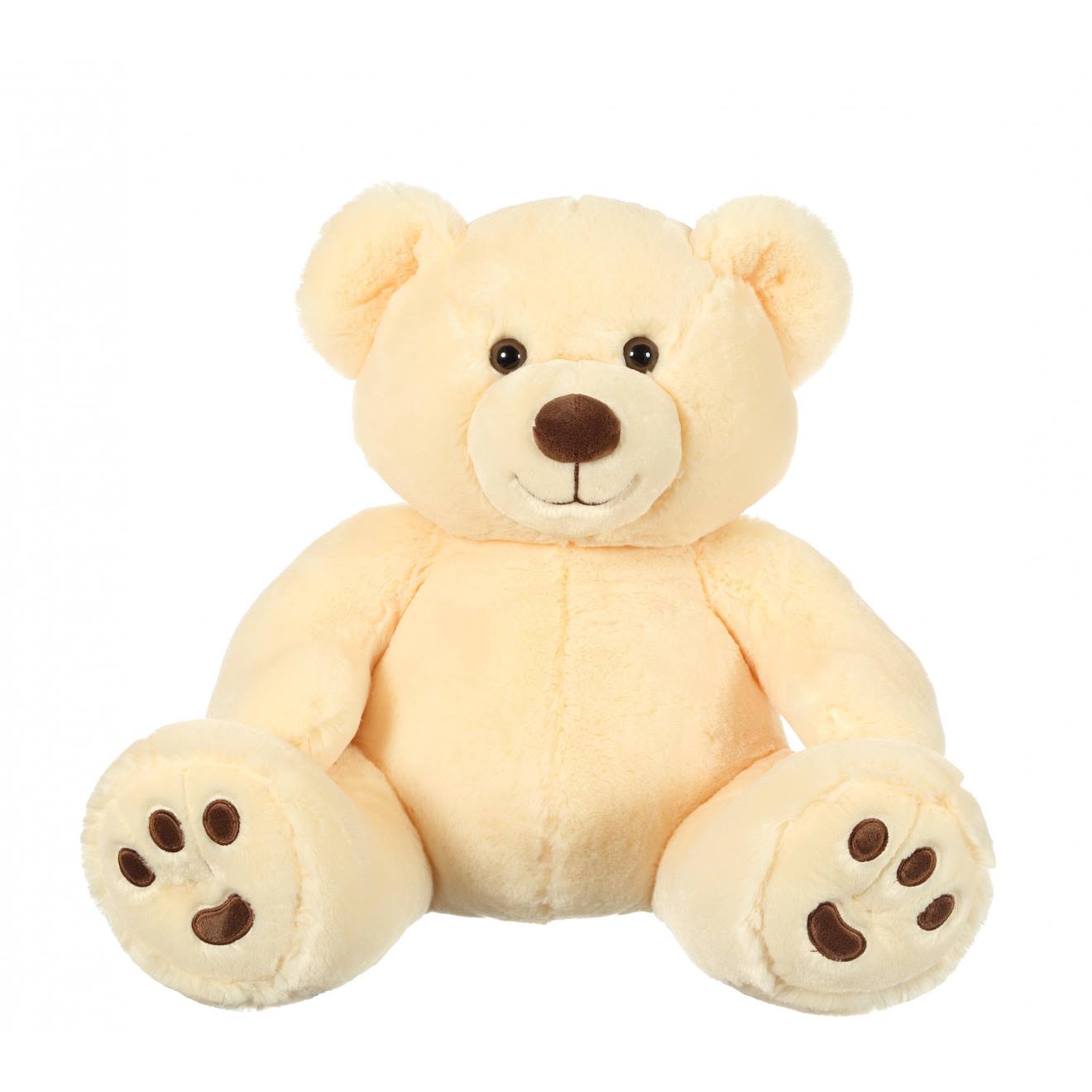 Peluche - Ours Patachon Crème - 80 Cm Beige