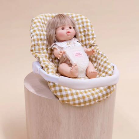 Tiny Harlow - Siège-auto Pour Poupée Vichy Camel Blanc, Rose