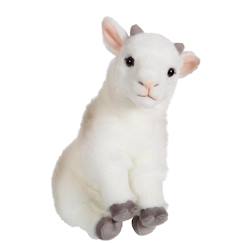 Jouet-Peluche - peluche bébé biquette blanche - 26 cm