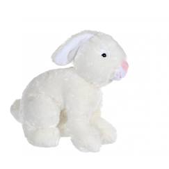 Jouet-Premier âge-Peluches-Peluche - peluche lapin flammé douceur blanc - 25 cm