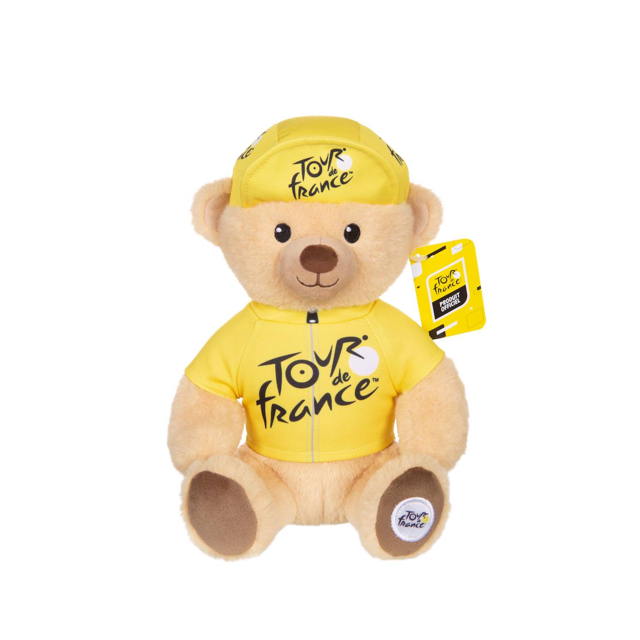 Peluche - Peluche Officielle Ours Tour De France - Maillot Et Casquette Vainqueur Étape Jaune - 24 Cm Blanc