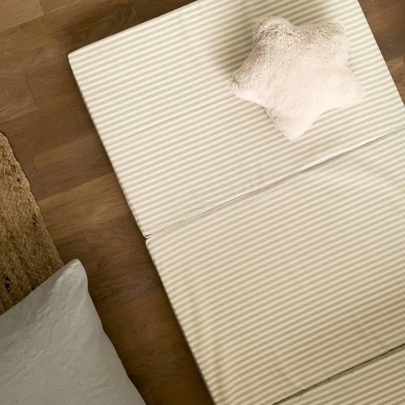 Matelas De Voyage Pliant Rayé 60x120 Cm Rayé Tilleul