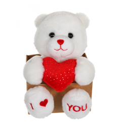 Jouet-Premier âge-Peluche - les p'tits lovers ourson rouge - 14 cm