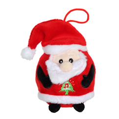 Jouet-Peluche - père noël - bouille de noël sonore 13 cm