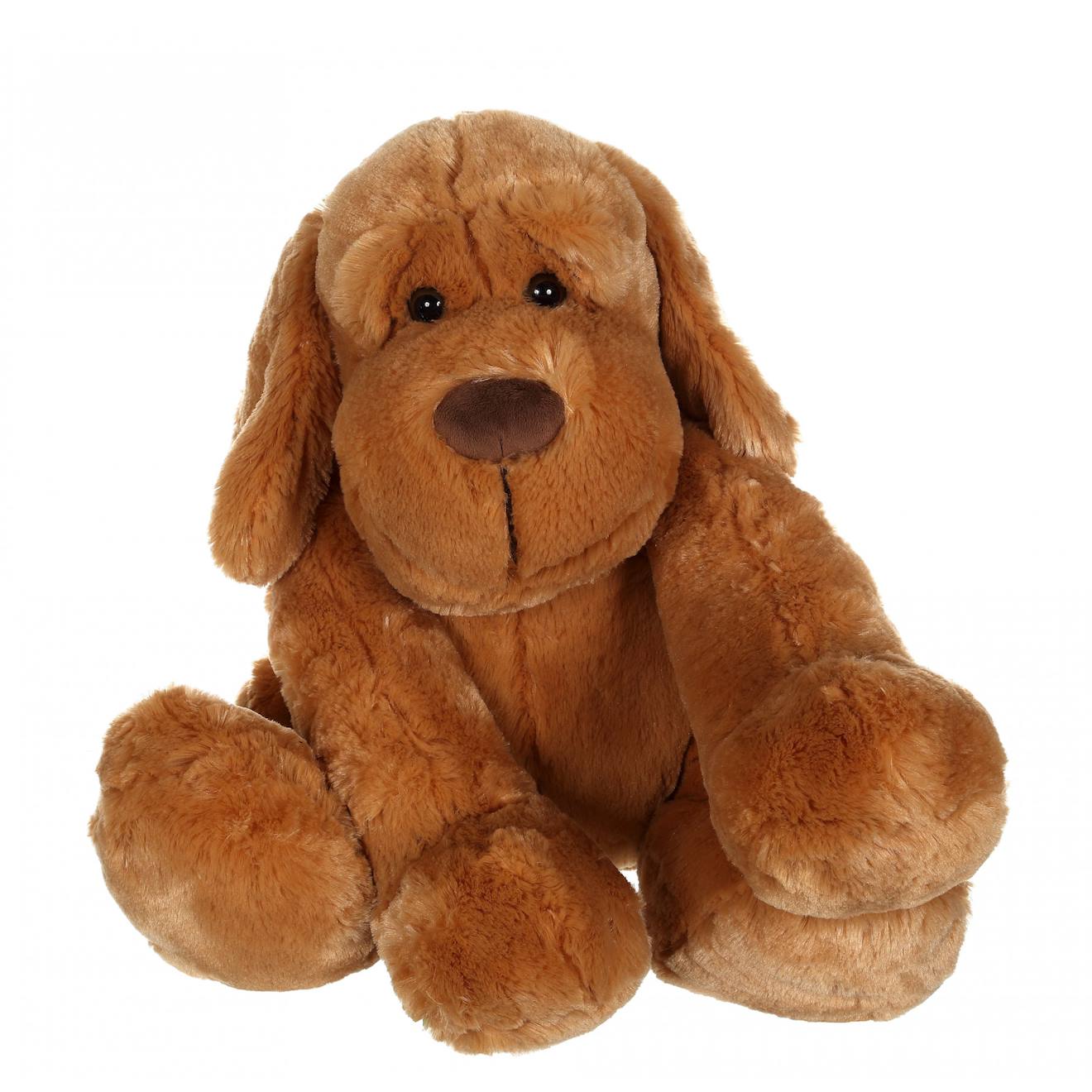 Peluche - Chien Flatoutou Blanc - 50 Cm Marron