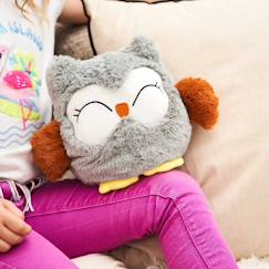 Jouet-Premier âge-Peluches-Peluche bouillotte chouette grise