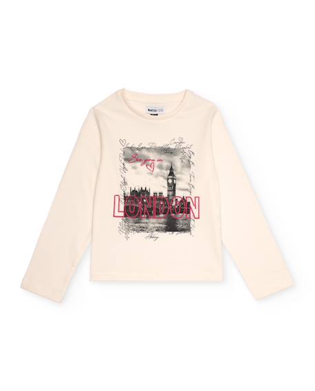 T-shirt à manches longues pour fille avec imprimé londres et détails graphiques urbains  - vertbaudet enfant