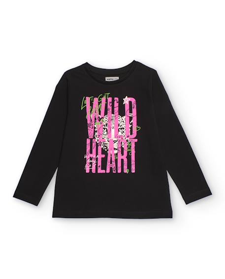T-shirt à manches longues pour fille avec motif "wild heart"  - vertbaudet enfant