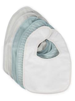 Lot de 5 bavoirs bébé en coton imperméable  - vertbaudet enfant