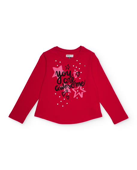 T-shirt à manches longues pour fille avec imprimé étoiles et cœurs  - vertbaudet enfant