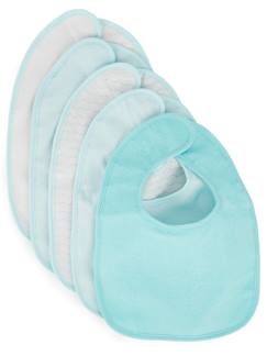 Lot de 5 bavoirs bébé en coton imperméable  - vertbaudet enfant