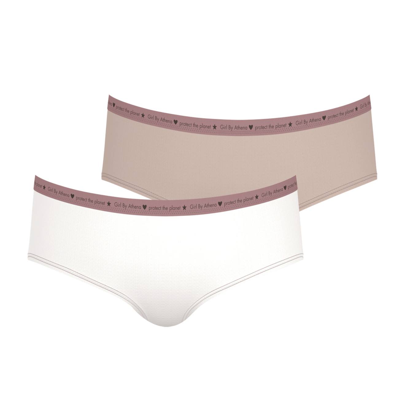 Lot De 2 Boxers Micro Recyclé Girl By Naturel-café Latte