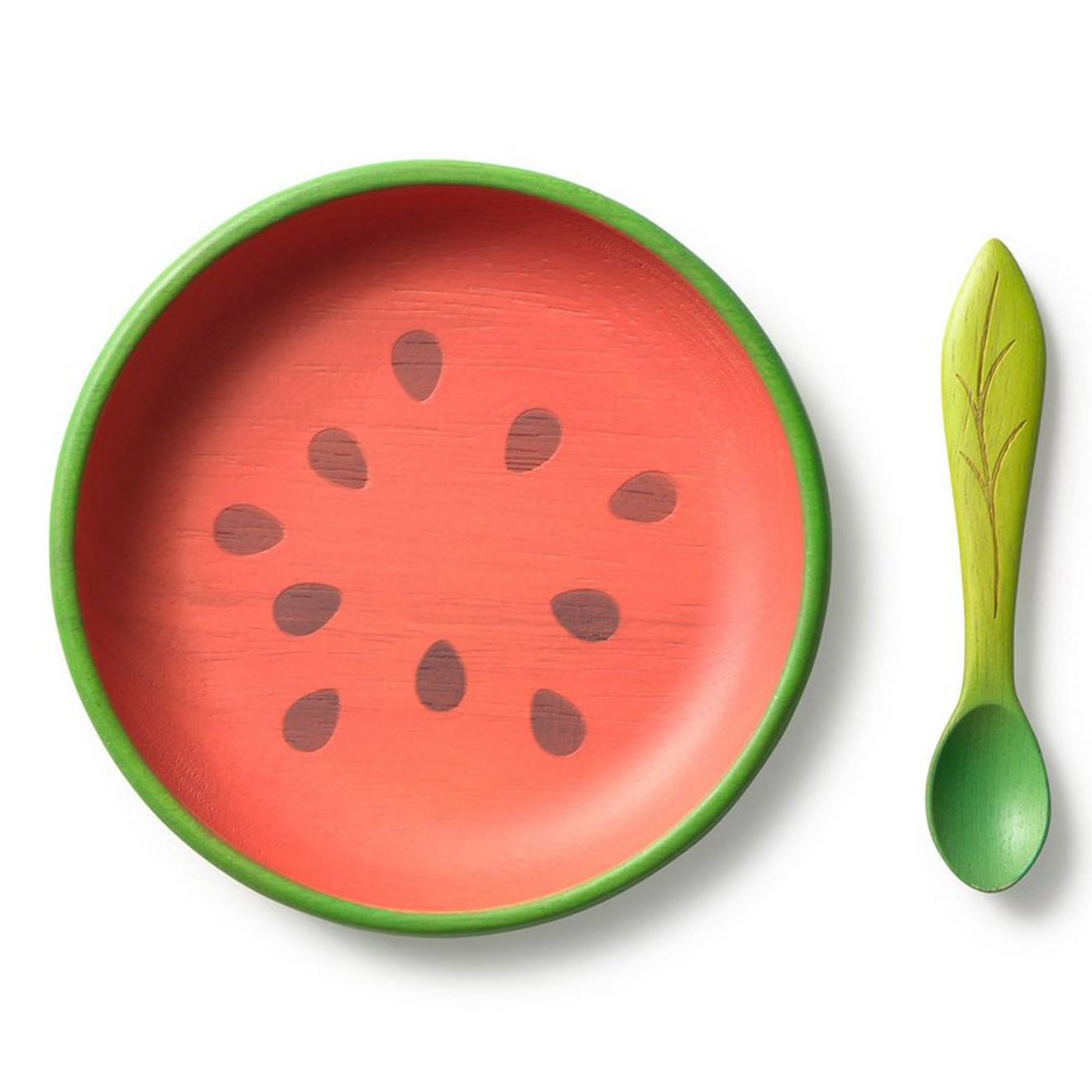 Assiette Et Sa Cuillère Wally La Pastèque Rouge
