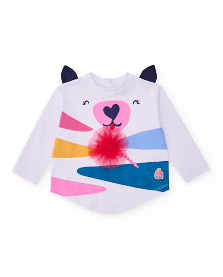 T-shirt enfant à manches longues avec imprimé animalier et détails en 3d  - vertbaudet enfant
