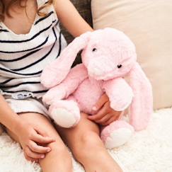 Jouet-Premier âge-Peluche bouillotte lapin rose