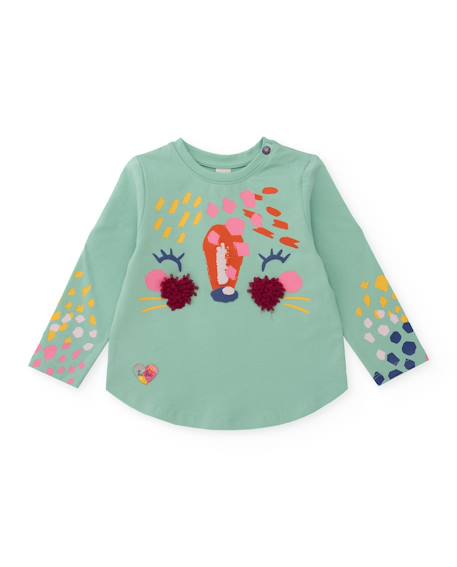 T-shirt à manches longues fille avec motif visage d’animal  - vertbaudet enfant