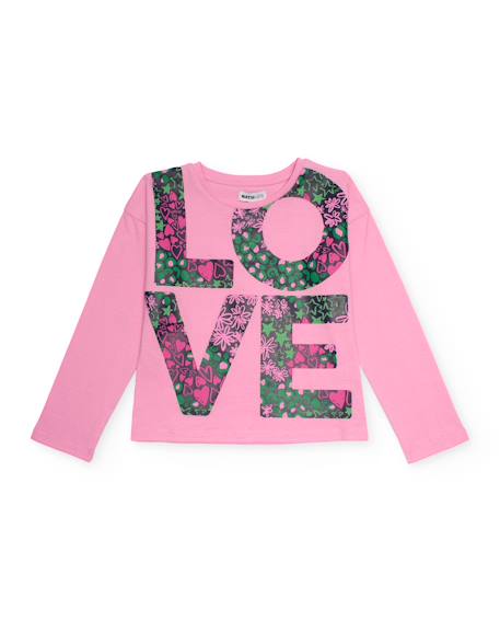 T-shirt à manches longues pour fille avec imprimé "love"  - vertbaudet enfant
