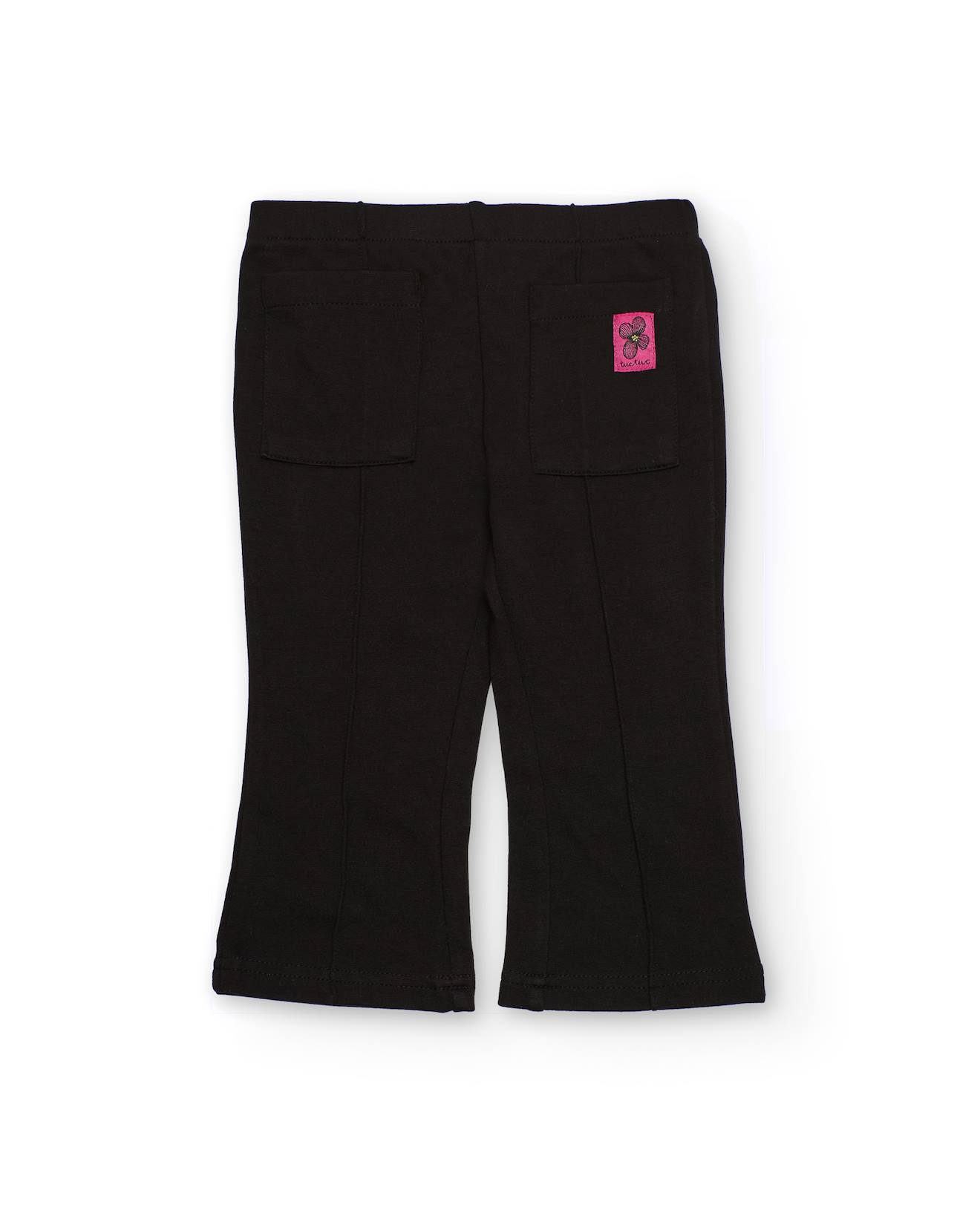 Pantalon Pour Fille Évasé Avec Poches Arrière Noir
