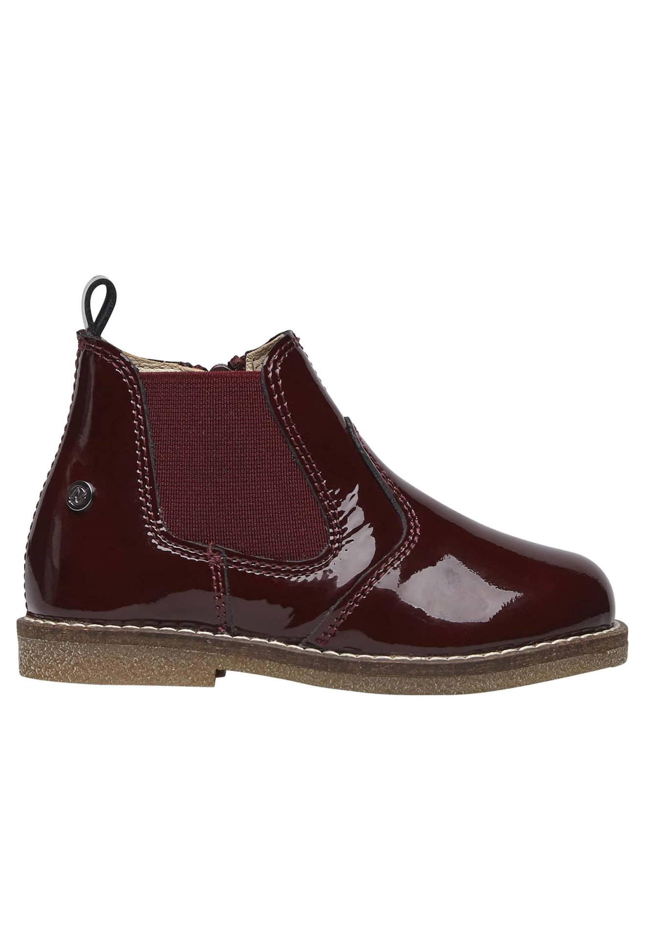 Boots En Cuir Verni Avec Fermeture Éclair Arthur Bordeaux-