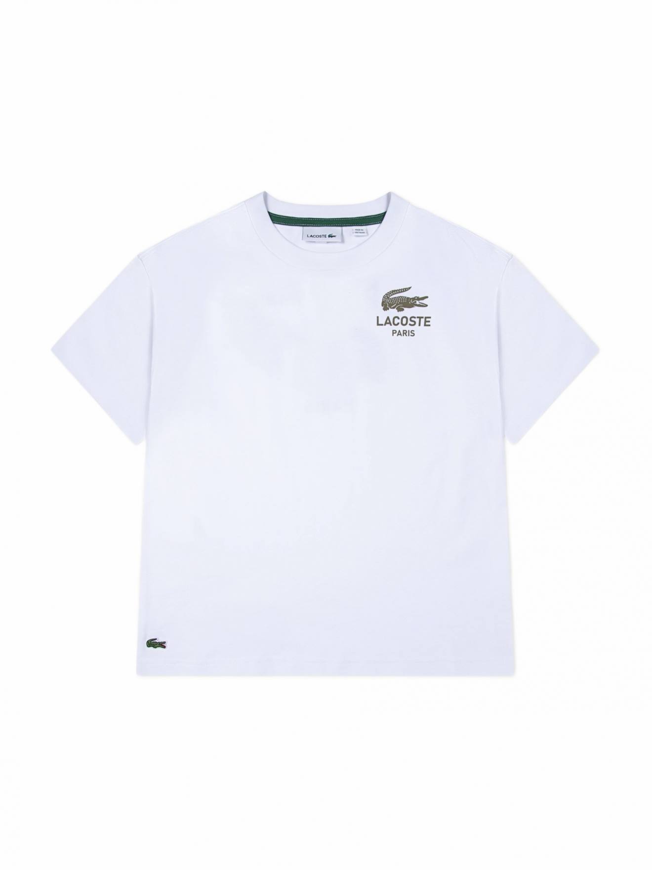 T-shirt Mixte Lacoste Paris Blanc