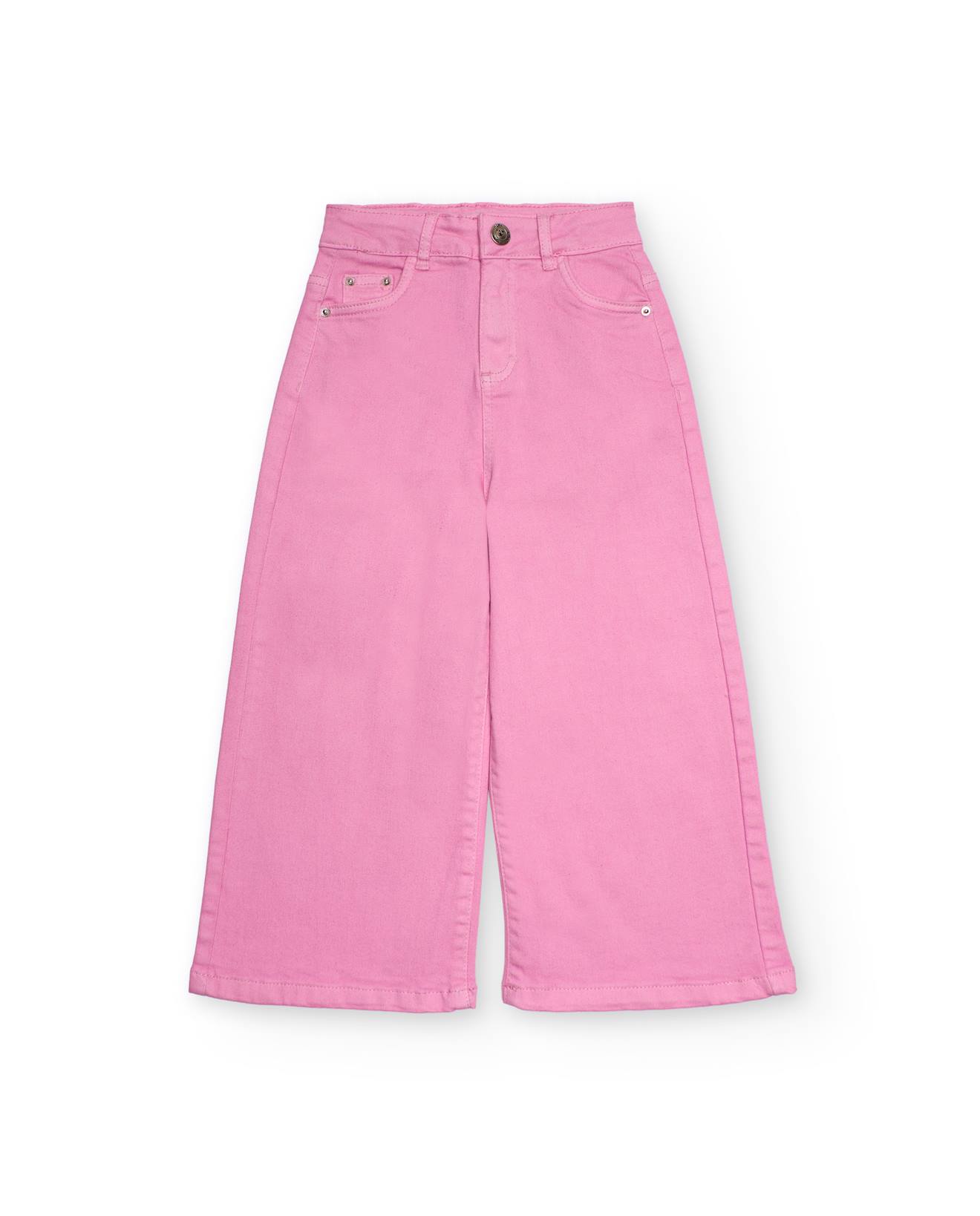 Pantalon Culotte En Denim Pour Fille Rose