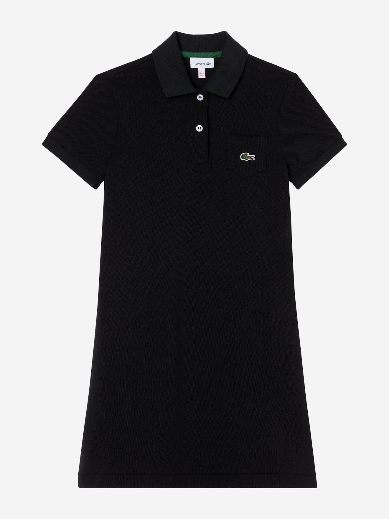 Robe Polo En Piqué Noir