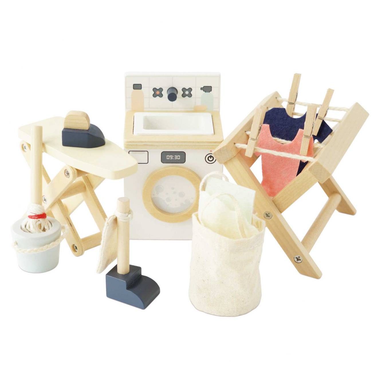 Buanderie Pour Maison De Poupées Beige
