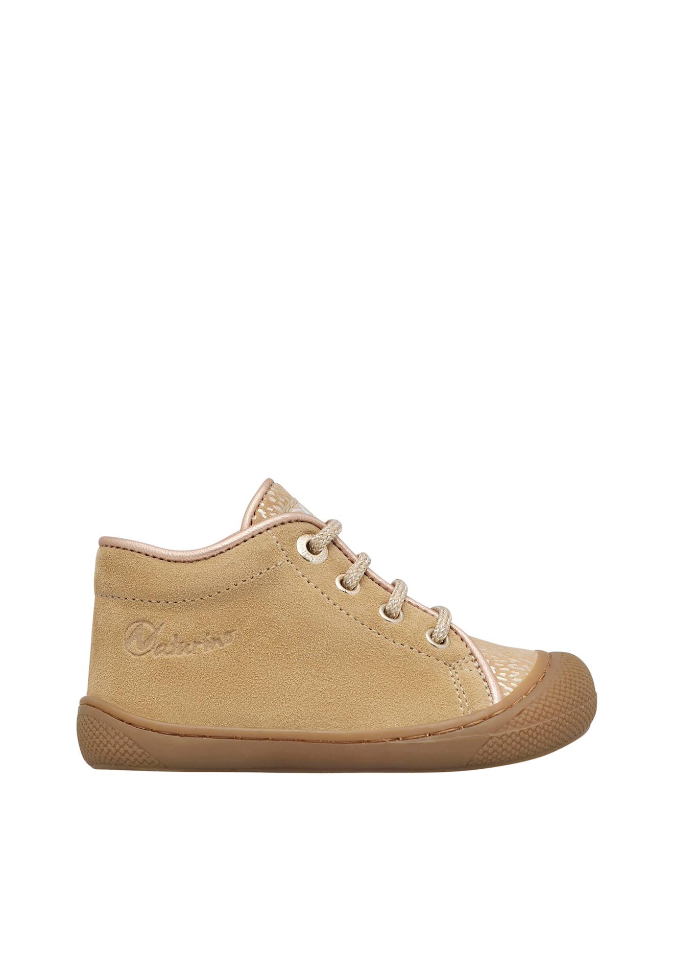 Chaussures Premiers Pas En Suède Sossi Beige-rose