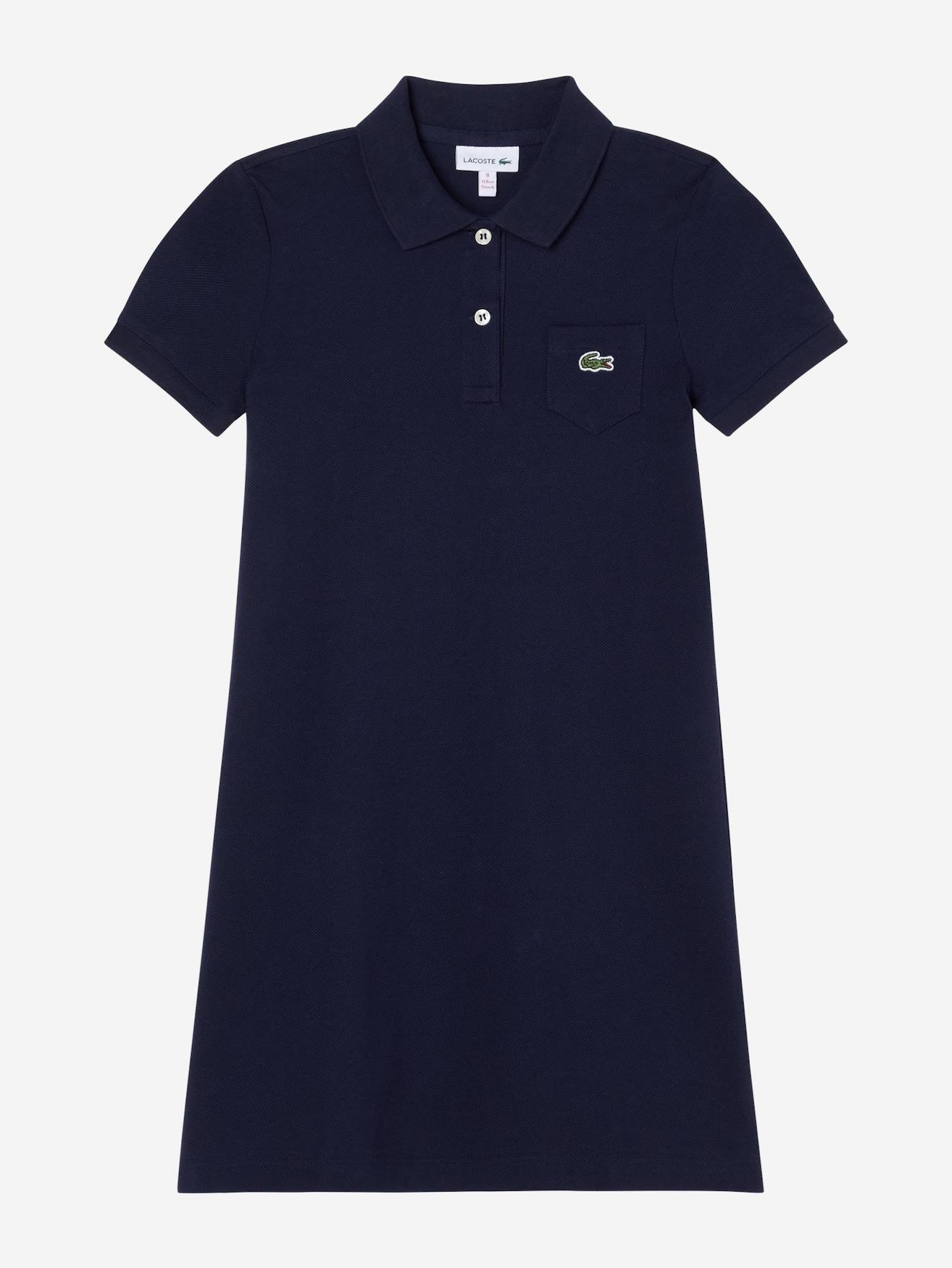 Robe Polo En Piqué Bleu Marine