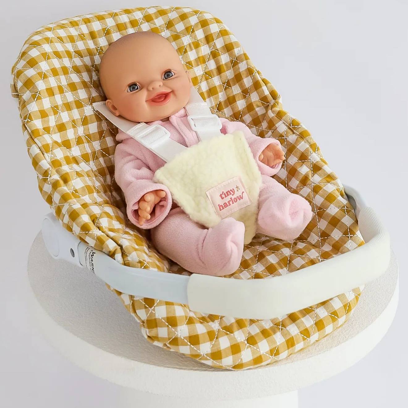 Siège-auto Pour Poupée Vichy Camel Blanc, Rose (Tiny Harlow) - Image 2
