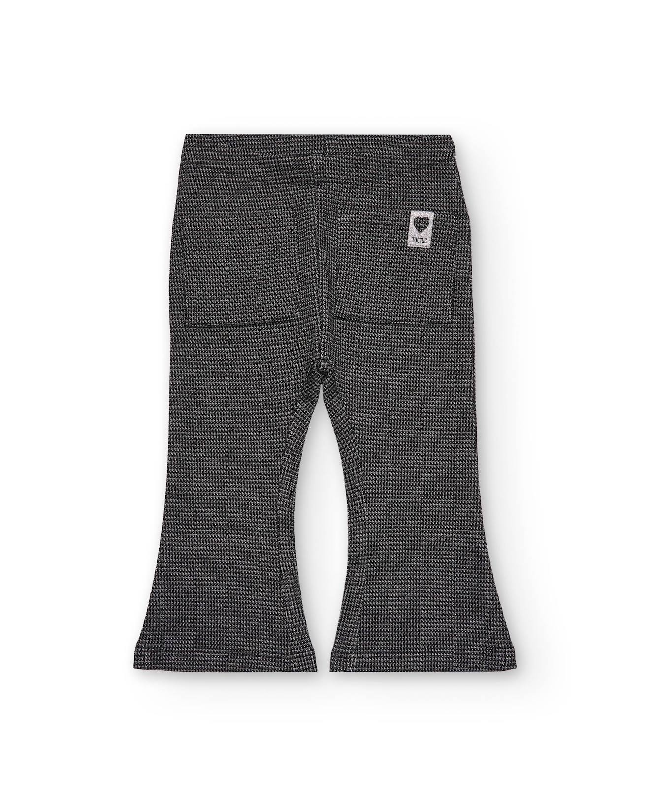 Pantalon évasé pour fille à carreaux vichy gris