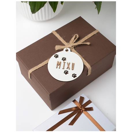 Vintiun - Boule De Noël Chien Personnalisable En Bois Blanc