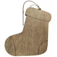 Linge de maison et décoration-Chaussette de noël personnalisable en bois