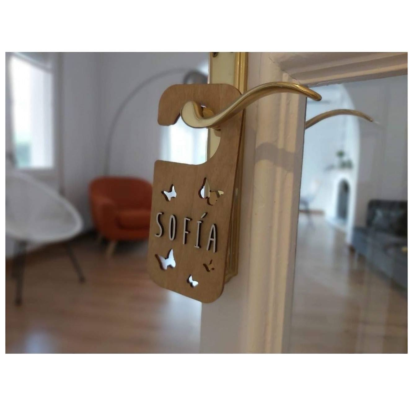Accroche-porte Personnalisable Papillons Beige (Vintiun) - Image 2