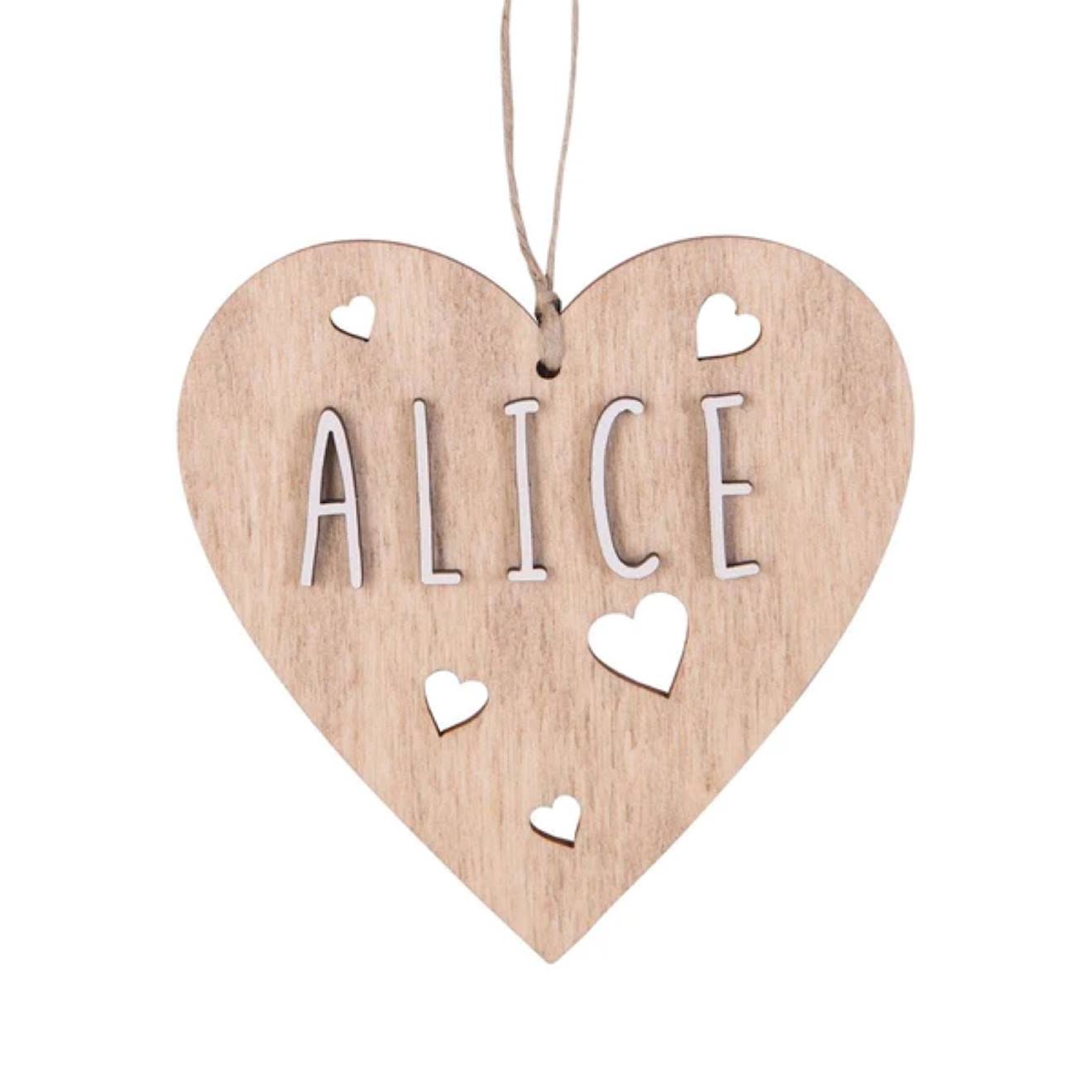 Cœur De Noël Personnalisable En Bois Beige