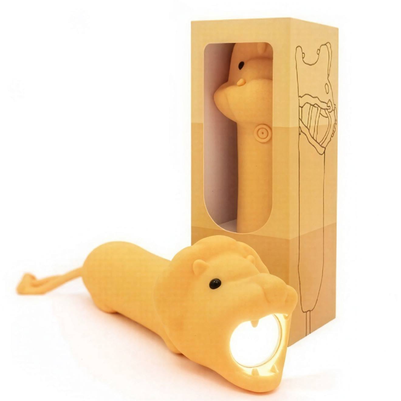Lampe Torche Animaux En Silicone Pour Enfants Orange