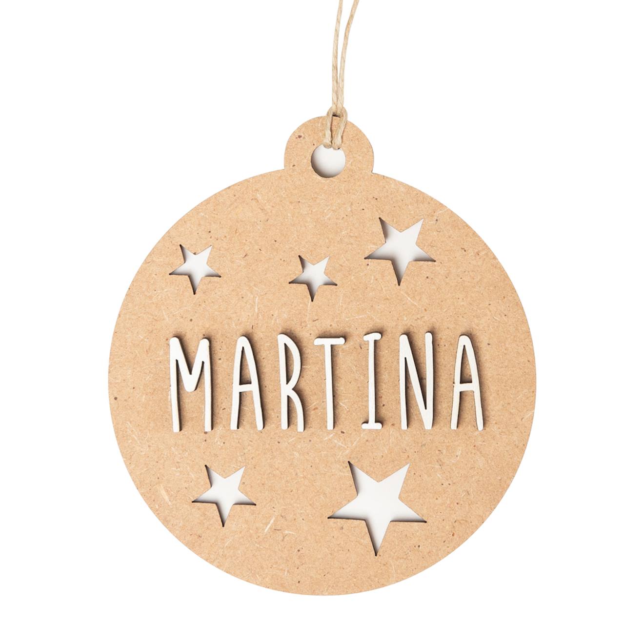 Boule De Noël Personnalisable En Bois Beige
