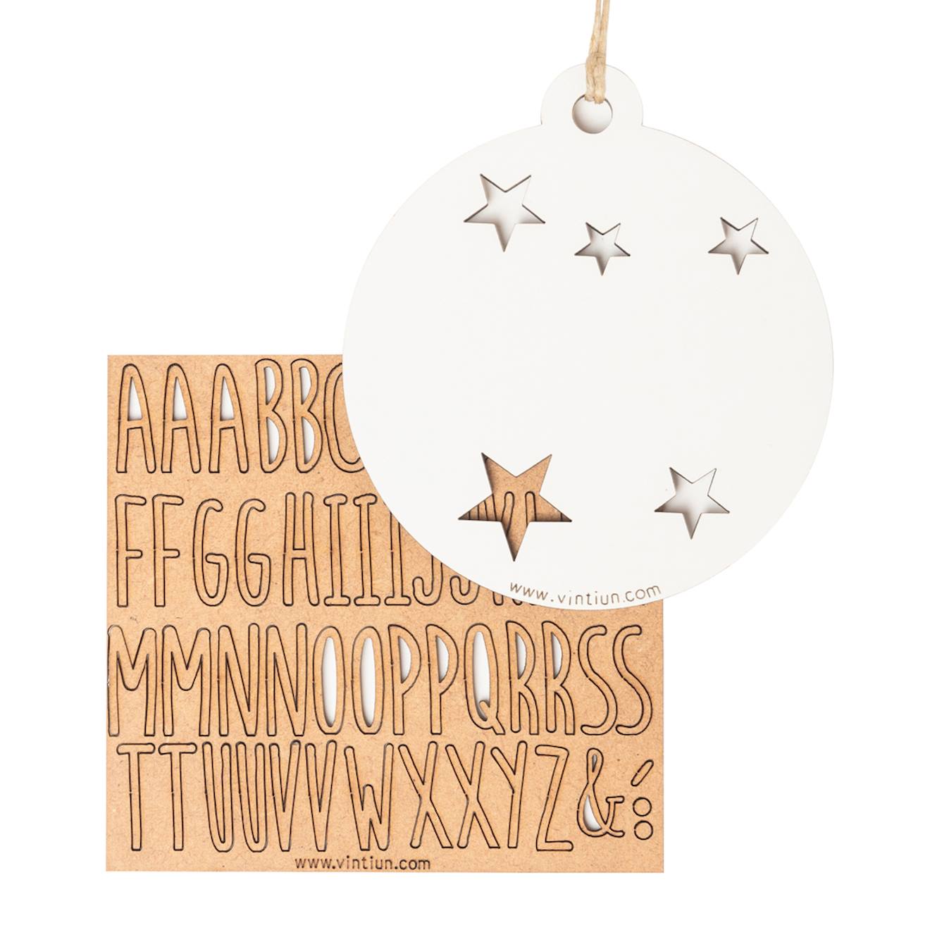 Boule De Noël Personnalisable En Bois Blanc (Vintiun) - Image 1