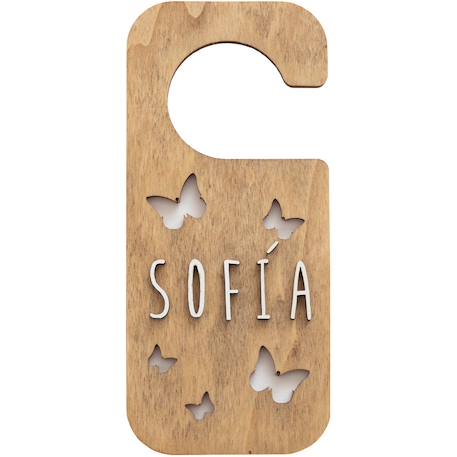 Vintiun - Accroche-porte Personnalisable Papillons Beige
