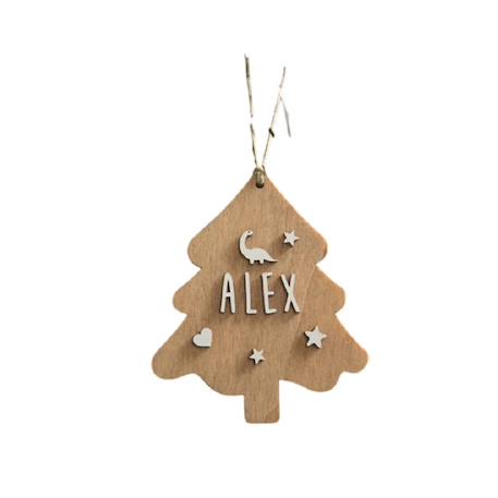 Vintiun - Arbre De Noël Personnalisable En Bois Beige