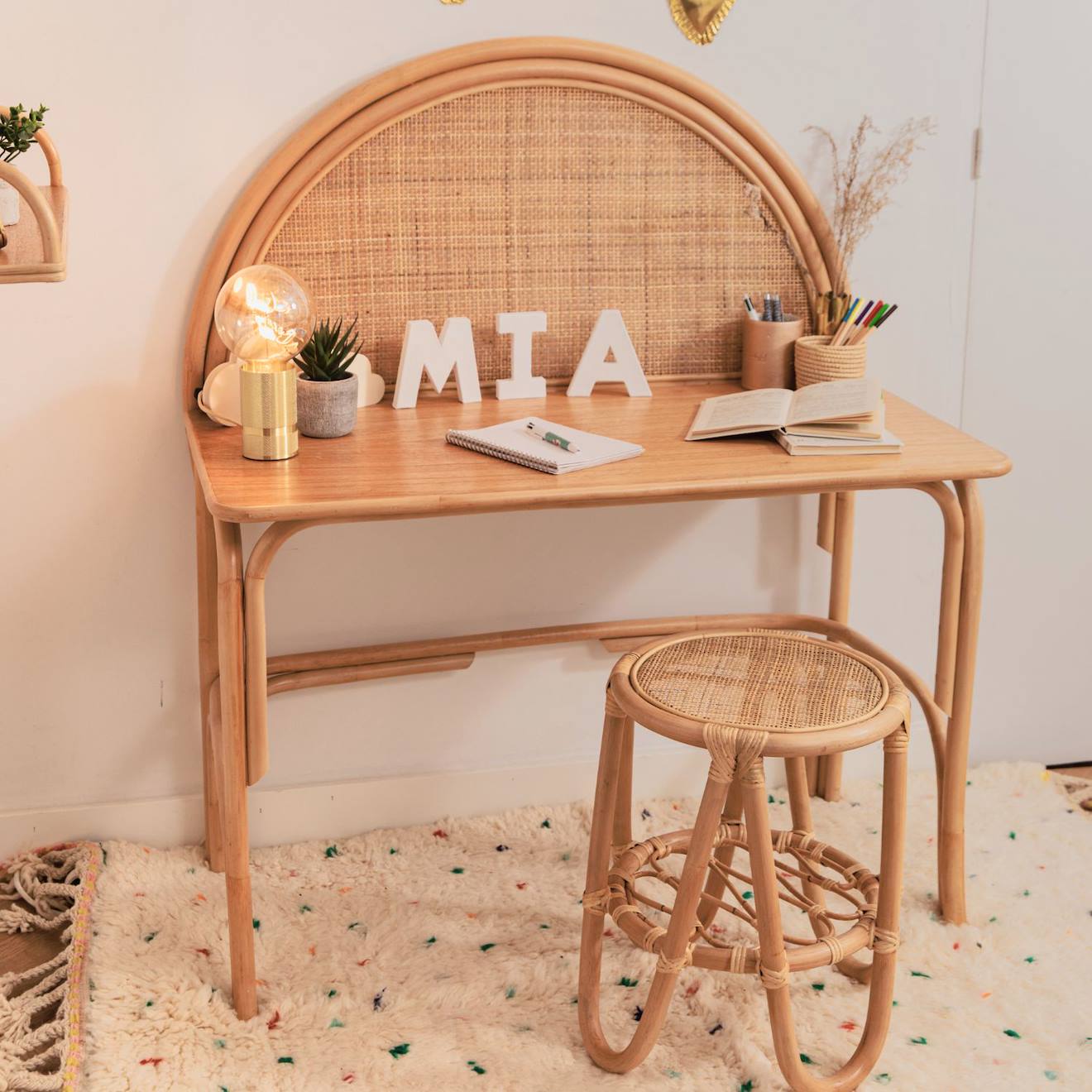 Bureau / Coiffeuse Rotin Et Cannage Naturel - Gili Naturel (Saudara) - Image 1