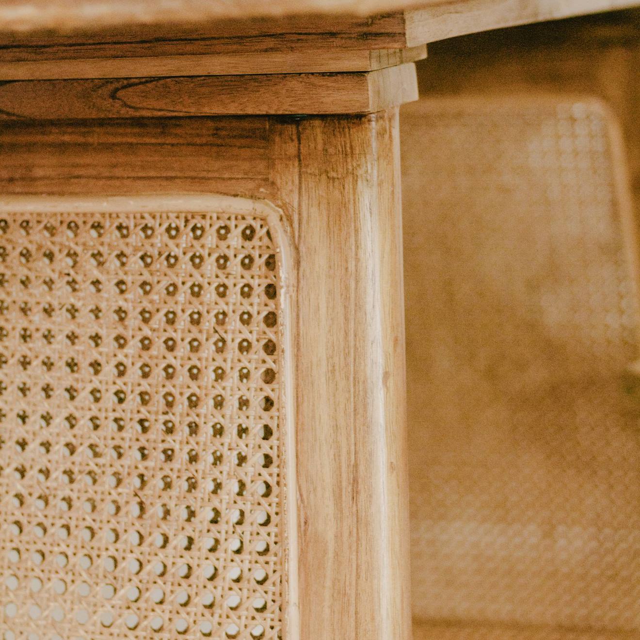 Bureau/console En Bois Et Cannage - Wocca Miel (Saudara) - Image 2