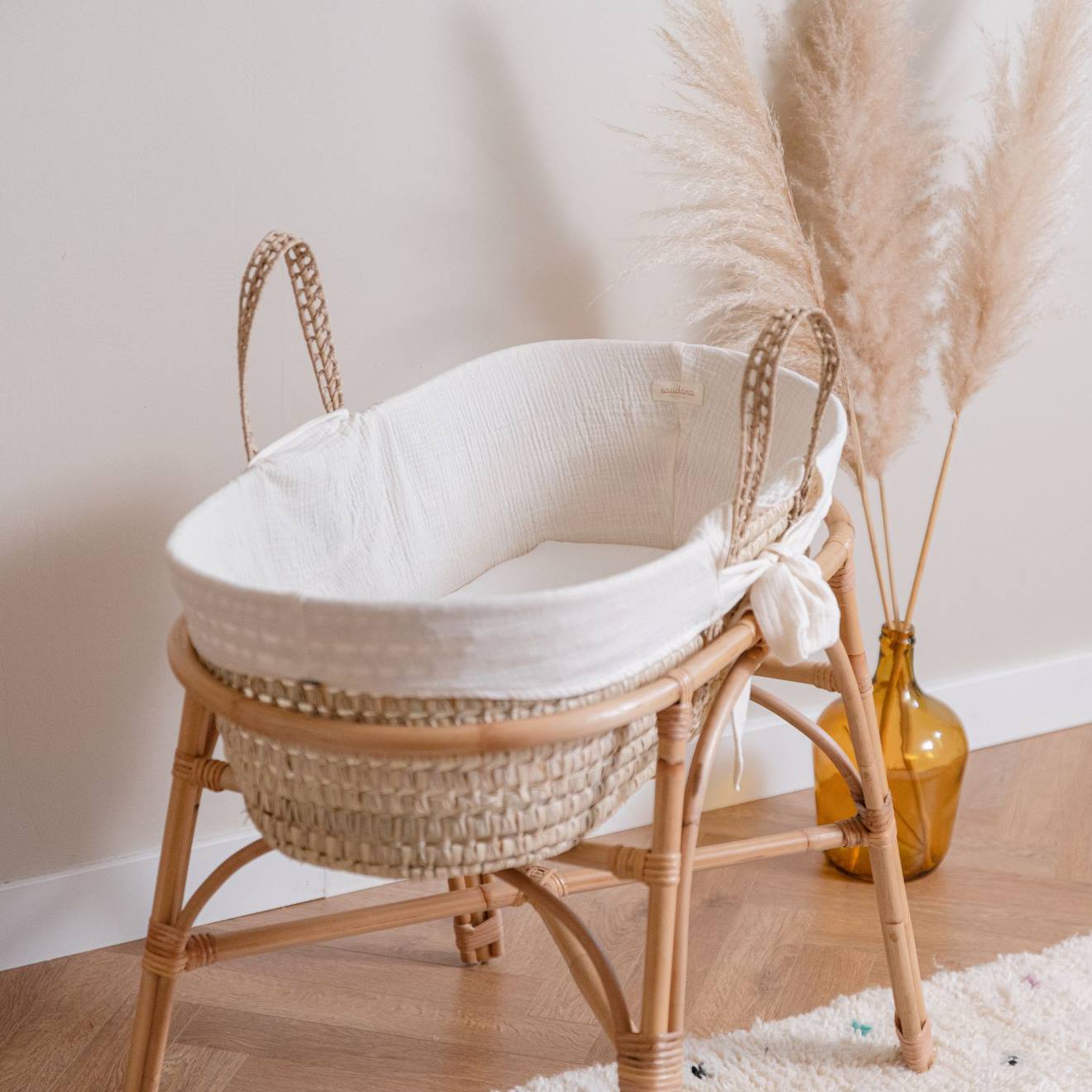 Pied De Couffin En Rotin, Pour Couffin 70x30cm Naturel (Saudara) - Image 2