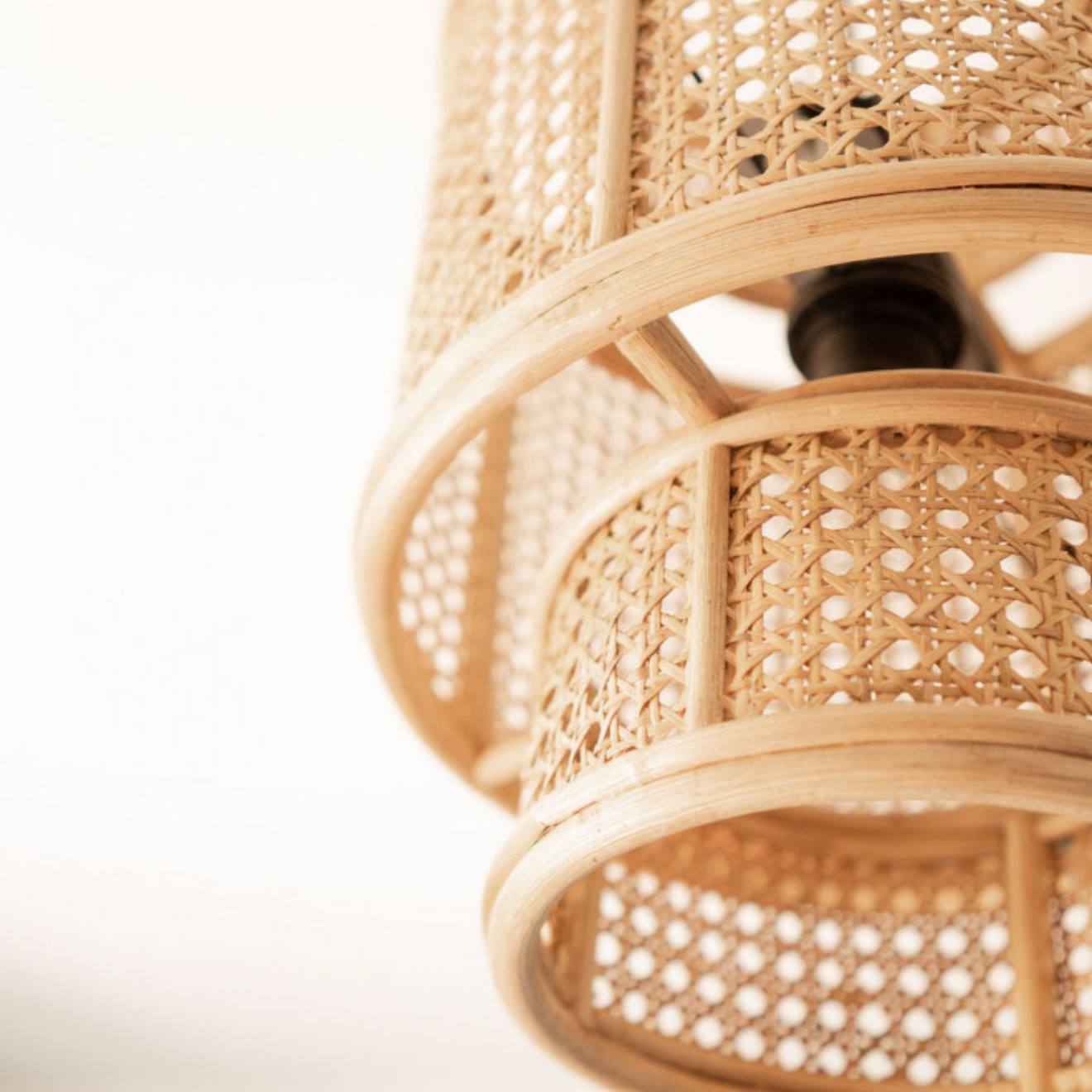 Suspension /abat-jour Ronde Cannage 30cm - Jack Naturel (Saudara) - Image 1