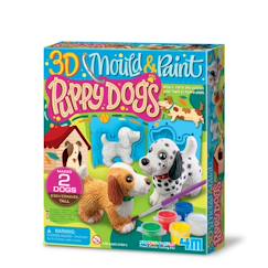 Jouet-Activités artistiques et musicales-Kit moulage - chiots 3d
