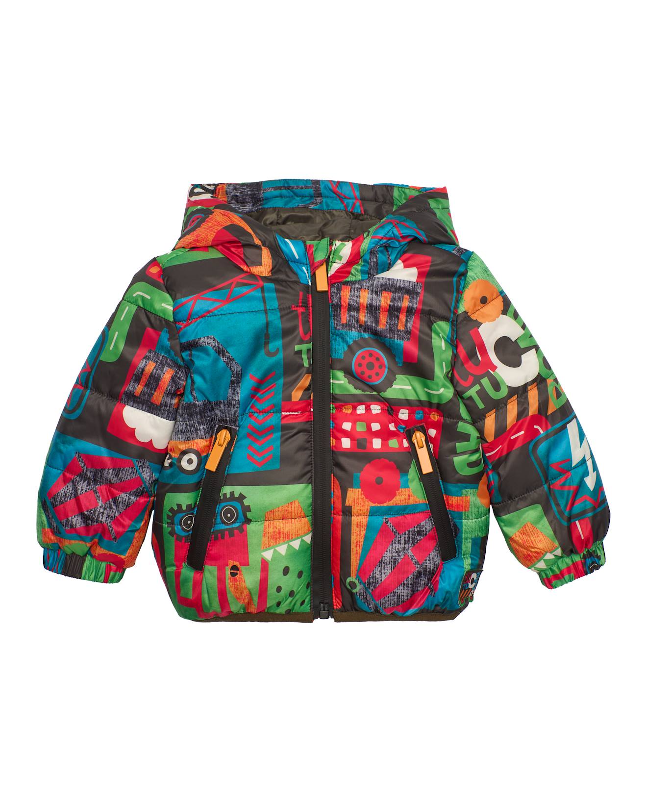 Doudoune Pour Garçon Avec Imprimé Véhicules Bleu