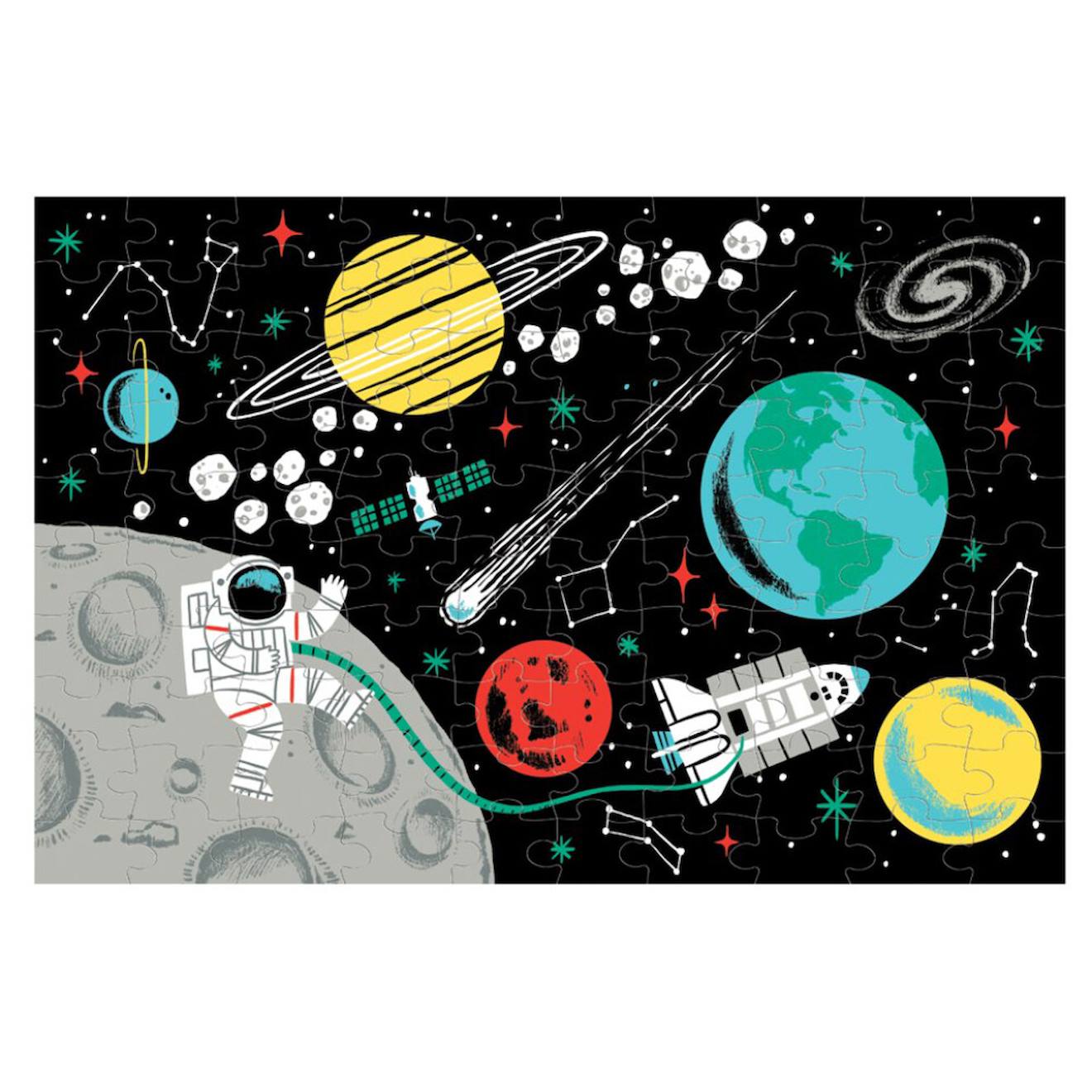 Puzzle - L'espace Glow In The Dark 100 Pièces Multicolor